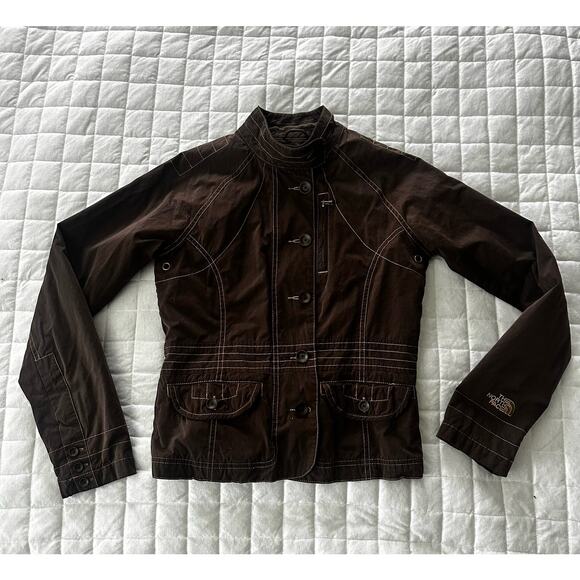 NORTH FACE Womens Jacket Brown Adventure Series Lightweight Outdoor Spring S/P - Picture 1 of 16